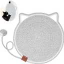 Cat Scratcher Mat, Natural Cotton Rope Cat Scratch Pad, 15.7'' Round Horizontal Floor Cat Scratching Pads for Indoor Cats, Cat Furniture Protector for Wall, Couch, Carpets, Sofas (Grey)