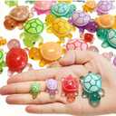 40-Piece Colorful Mini Resin Turtles Set Multi-Size Collection, Small Medium Large Turtle Figurines for Ocean Theme Decor, DIY Crafts, Fairy Garden, Party Supplies