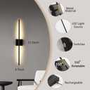 Battery Operated Wall Sconces Set of 2,10000mAh Wireless Wall Light with Remote Control,3000K-6500K Dimmable Rechargeable Wall lamp for Living Room Bedroom Wall Decor(Black)