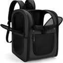 Apollo Walker Dog & Cat Carrier Backpack for 4-18lb Pets - Ventilated Safe Design with Padded Back Support, Breathable Mesh Pet Backpack for Hiking, Travel, Outdoor (Black)