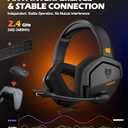 NUBWO Wireless Gaming Headset with Mic for Ps5 Ps4 PC, Zero Interference, 100-Hour Battery All-Day Play, 23ms Sync for Fortnite & Call of Duty/FPS Gamers, Triple Mode All Devices Compatible - Orange