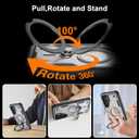 Gritup for Samsung Galaxy-S24-FE Case:Compatible with MagSafe & [HD Screen Protector2],Metal Rotated Kickstand,Military Grade Drop Proof Anti-Fingerprint Protective Case for Samsung S24 FE,Gray