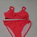 Holipick Two Piece Bikini Set for Women Underboob Bikini Sexy Push Up Swimsuit High Waisted Bathing Suit Cheeky Swimwear Red XL