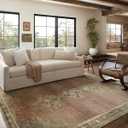 Loloi Magnolia Home by Joanna Gaines Sinclair Collection SIN-06 Clay/Tobacco 2'-3" x 7'-6", .25" Pile Height, Machine Washable, Runner Rug