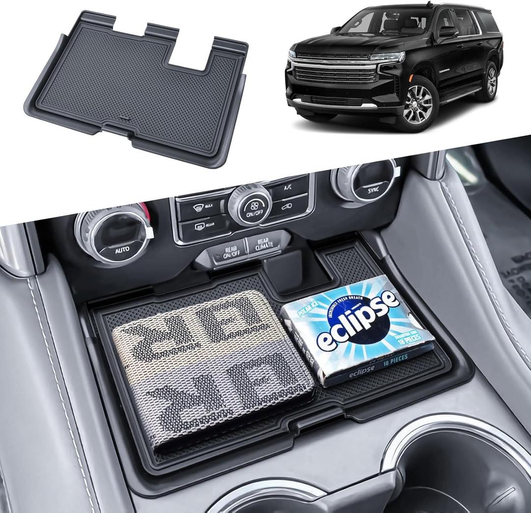 Center Console Organizer Compatible with 2021-2024 Chevy Tahoe/Suburban & GMC Yukon/YukonXL Interior Accessories, Hidden Compartment Cover Armrest Storage Tray(NOT for Denali or 2025 Models)
