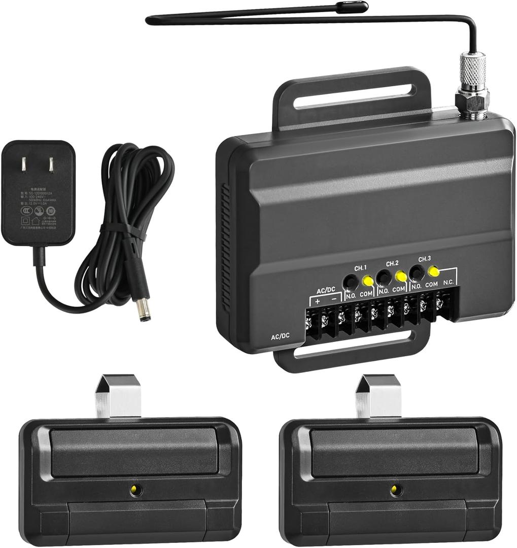 811LMX Gate Opener Remote and 850LM Gate and Garage Door Opener Receiver, Compatible with Liftmaster Gate Door Openers and Commercial Garage Doors, 811 LMX *2, 850LM Receiver*1, 12V Power Supply*1