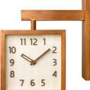 Corner Wall Clock, Double Sided Wall Clock, Wall Clock Simple Silent Square Double Sided Clock Wooden Decorative Corner Clock for Living Room Household (Dark Wood)