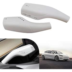 for Tesla Model 3/Y Steering Lever Cover Gear Shift Cover Column Shift modeification Covers Interior Trim Accessories (Matt White)