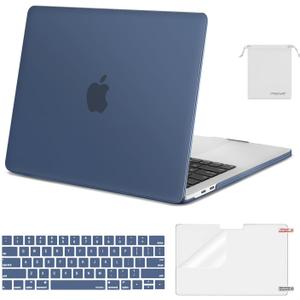 MOSISO Compatible with MacBook Pro 13 inch Case M2 2026 2025 2024 2023 2022-2016 A2338 M1 A2251 A2289 A2159 A1989 A1708 A1706,Plastic Hard Shell&Keyboard Cover&Screen Film&Storage Bag, Haze Blue