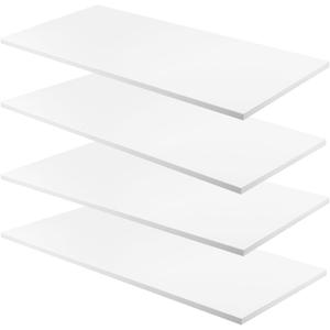 Cabinet Shelf White Floating Shelves Wood Shelves for Wall Wooden Storage Display Shelf Board for Bathroom Bedroom Kitchen Garage, 5/8 Inch Thick(30 x 14 Inch,4 Pcs)