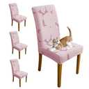 Oloepfo Chair Covers for Dining Room Chair Covers Set of 4 Stretch Spandex Kitchen Chair Protector Slipcover Removable Washable Dining Chair Covers for Home, Party, Ceremony, Banquet (Pink)
