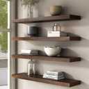 Floating Shelves for Wall, USA-Sourced Walnut Wood 48 Inch Long Wall Shelves, Natural Wooden Wall Mounted Picture Ledge Shelf, Nursery Book Storage Shelf Kids Bookshelf, Display Shelf for Bathroom