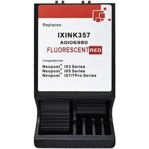 IXINK357 Compatible for Quadient Neopost Ink Cartridge for IX3 IX5 IX7 Pro Mailing Systems Postage Meter Fluorescent Red Postage Ink (1-Pack)