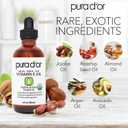 PURA D'OR 4 Oz Organic Vitamin E Oil 70,000 IU, USDA Certified Face, Body, Hair & Bath Oil with Argan, Jojoba, Rosehip, Apricot, Almond & Avocado, Lightweight Moisturizing Blend for Soft, Smooth Skin