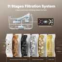 Cat Water Fountain, 3L/101oz Wireless Pet Fountain, Dockstream Automatic Pet Water Dispenser for Cats Dogs Drinking with Replacement Filter, Quiet Pump, Stainless Steel Tray and ABS, White