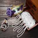 100 PCS White Bead Necklaces, 33" White Mardi Gras Beads, Christmas Beads Necklaces, 4th of July Beads Necklaces, Parade Throws Accessories for Christmas Independence Day New Year Party Favors
