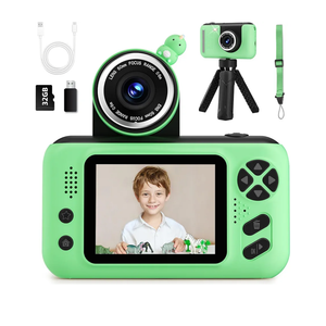 Kids Camera, Birthday Gifts for Boys and Girls Age 3-8,Video Recorder for Kids 8-12,Childrens Digital Camcorder for vlogging Portable Kids Selfie Camera with 32GB SD Card Green