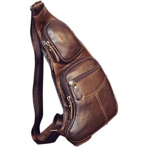 Leather Sling Bag Backpack for Men Women Crossbody Shoulder Chest Day Pack Outdoor Travel Camping Tactical Daypack