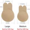 Zacca Adhesive Bra, 2 Pairs Breast Lift Tape Lift Up Invisible Bra Nippleless Covers Sticky Bras Silicone Breast Lift Pasties, S/M
