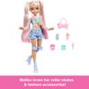 Barbie Dream Besties Doll and Accessories, Barbie "Malibu Posable Roller Skating Fashion Doll with Blonde Hair, 9 Makeup Themed Pieces