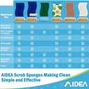 AIDEA Non Scratch Scrub Sponge, 24Count, Sponges for Dishes, Sponges Kitchen, Cleaning Sponge, Cleans Fast Without Scratching, Stands Up to Stuck-on Grime, Cleaning Power for Everyday Jobs (Blue)