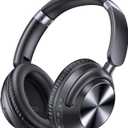 TAGRY Hybrid Active Noise Cancelling Headphones 100H Playtime Wireless Over Ear Bluetooth Headphone with Fast Charging Hi-Res Audio Comfort Earcups Headsets for Travel Home Office Phone PC Black