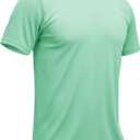 TACVASEN Mens Athletic Short Sleeve T-shirts Quick Dry Fit Workout Sun Protection Swim Shirts Running Rash Guard UPF50+ (Green, XXL)