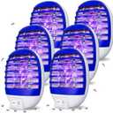 6 Pack Plug in Bug Zapper Indoor Flying Insect Trap, Electronic Mosquito Zapper Gnat Traps with LED Light for Patio, Bedroom, Kitchen, Office