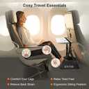 Airplane Foot Hammock, Wide Airplane Foot Rest with Bamboo Board Support, Portable Travel Footrest Essentials, Adjustable Foot Hammock for Long Flight, Foldable & Compact for Easy Storage