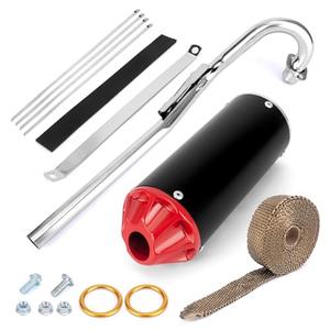 Motorcycle Muffler,28mm Exhaust Muffler with Heat Wrap, Motorcycle Exhaust Silencer for 50cc-125cc Dirt Bikes (CRF50/CRF70/XR50/SSR110/SSR125) Taotao DB10 DB14 Baja Xpro Apollo Rocketa TTR