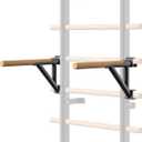 DHT Wood Stall Bar, Swedish Ladder Suspension Trainer with 9 Strategic Rods, for Home, Gym, School and Clinics, Black
