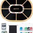 Michigan Rummy Board Game Deluxe Set: Wooden Michigan Rummy Game Board, with 200 Pcs Chips, 1 Deck of Poker,1 Storage Bag, 1 Manual. The Perfect Blend of Rummy and Poker, Perfect for Family Game Night