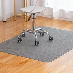 Baroyal Office Chair Mat for Hardwood Floor Under Desk Computer Rolling Chair Mat for Wood/Tile Floor Non-Slip Heavy Duty Desk Rug PVC Plastic Hard Floor Protector 48" x 60" (Gray)