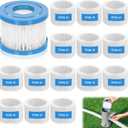 Type VI Hot Tub Filters Cartridge, 16 Pack Spa Filters Swimming Pool Pump Filter Compatible with Best-wayy, Efficient Filtration & Keep The Water Clean