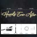 Super Large Neon Sign Happily Ever After with Dimmer, Art Decorative Neon Lights for Bedroom, Wedding, Birthday, Home Wall Decor, Bachelorette Party (60.26"X12.52")