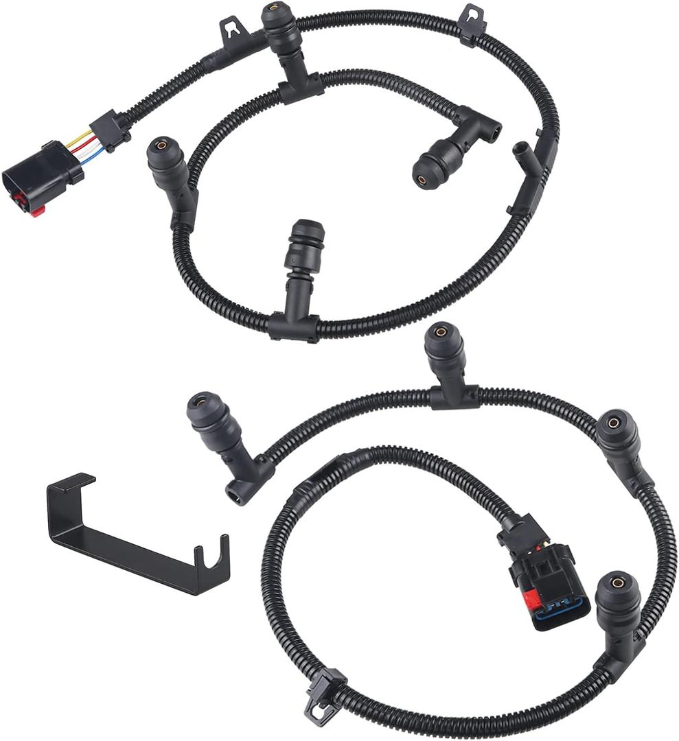 Compatible with Powerstroke 6.0 Glow Plug Harness Ford F250 F350 F450 Super Duty 2004 2005 2006 2007 2008 2009 2010, Glow Plug Harness Kit, Includes Left Right Harness, Removal Tool - 3 PCS
