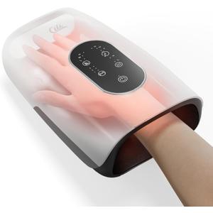 CILI Larger Size Hand Massager with Heat and Compression, Finger, Palm, Wrist and Hand Massager for Arthritis and Carpal Tunnel Relief, USBC Rechargeable, White