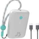 Nimble Champ Portable Charger, 10,000mAh Power Bank Fast Charging, 20W Dual USB-C Battery Pack with Cable, Travel Essential Power Bank for iPhone Laptops Galaxy Tablet Pixel iPad Macbook Kindle Airpod (Luna White)