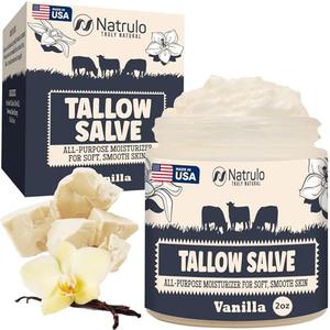 Beef Tallow Salve – All Natural Grass Fed Beef Tallow & Honey All Purpose Balm – Moisturizing Body Salve Great for Eczema, Cracked, Dry, Itchy, Irritated Skin – Skin Repair Skincare Made in USA