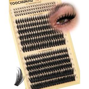 Spiky Manga Lash Clusters 12-20mm Anime Eyelash Clusters 300pcs Cluster Eyelash Extensions Fairy Eyelashes Cluster with Bottom Individual Lashes 80D+100D Volume DIY Lash Extension by TOOCHUNAG