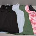 Real Essentials 5 Pack: Women's Racerback Tank Top Dry-Fit Athletic Performance Yoga Activewear, S