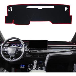 SENSHINE Dashboard Cover for 2025 2026 Toyota Camry Accessories Dash Cover Mat No Glare Sunshade UV Rays Carpet Protector Pad Without HUD, Red Trim
