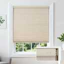 Joydeco No Drill Cordless Cellular Shades, 23" W x 64" H, Linen Beige
