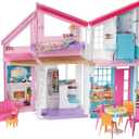 Barbie Doll House Playset, Malibu House with 25+ Themed Furniture & Accessories, 6 Rooms Including 2-in-1 Transformations