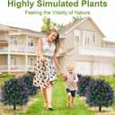 Outdoor Artificial Plants Lavender, UV Resistant Fake Bushes Topiary Boxwood Tree Balls with Ground Spikes for Indoor and Outdoor Porch Yard Farmhouse Terrace Greenery Decoration