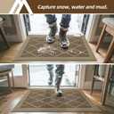 COSY HOMEER Non-Slip Door Mat 36"x60", Entryway Rugs Low Profile Absorbent Dirt Trapper Doormat for Front Entrance, Washable Polypropylene Entry Mat (Beige)
