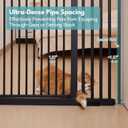 No Pawblems 55.1" Extra Tall Pet Gate for Cat/Dog, 29.9-44.4" Wide Auto Close Tall Cat Gate, NO Drilling Pressure Mounted for Doorways/Hallways, 1.37" Narrow Bar Spacing, Black