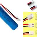 XINLANTECH 3.7V 2600mAh 18650 Rechargeable Li-ion Battery with Jst XH2.54/2P Connector Plug Wires for DIY Electronics, Toys, Lighting,Bluetooth Devices and More