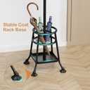 Coat Rack Freestanding,Heavy Duty Coat Tree with Umbrella Holder,Multi-Functional Metal Hall Tree with 12 Hooks and Stand Elegant Storage for Coats,Hats,Bags in Entryway,Bedroom,Office(Black)