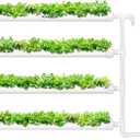 VIVOSUN Wall-Mounted Hydroponic Grow Kit, 1 Layers 36 Plant Sites 4 Food-Grade PVC-U Pipes Hydroponics Planting System with Water Pump, Pump Timer, Nest Basket and Sponge for Leafy Vegetables